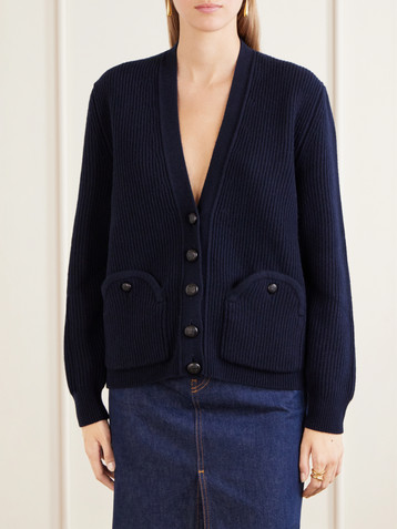 Blazé Milano Ribbed wool and cashmere-blend cardigan