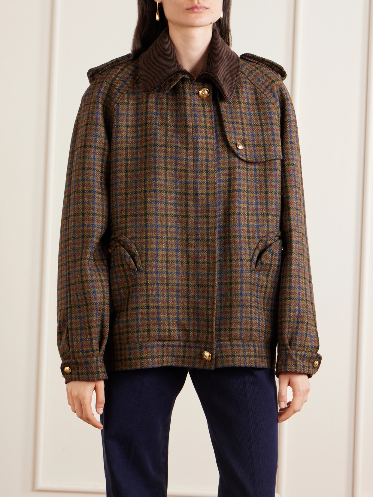 Blazé Milano - Chausie Checked Wool Trench Jacket