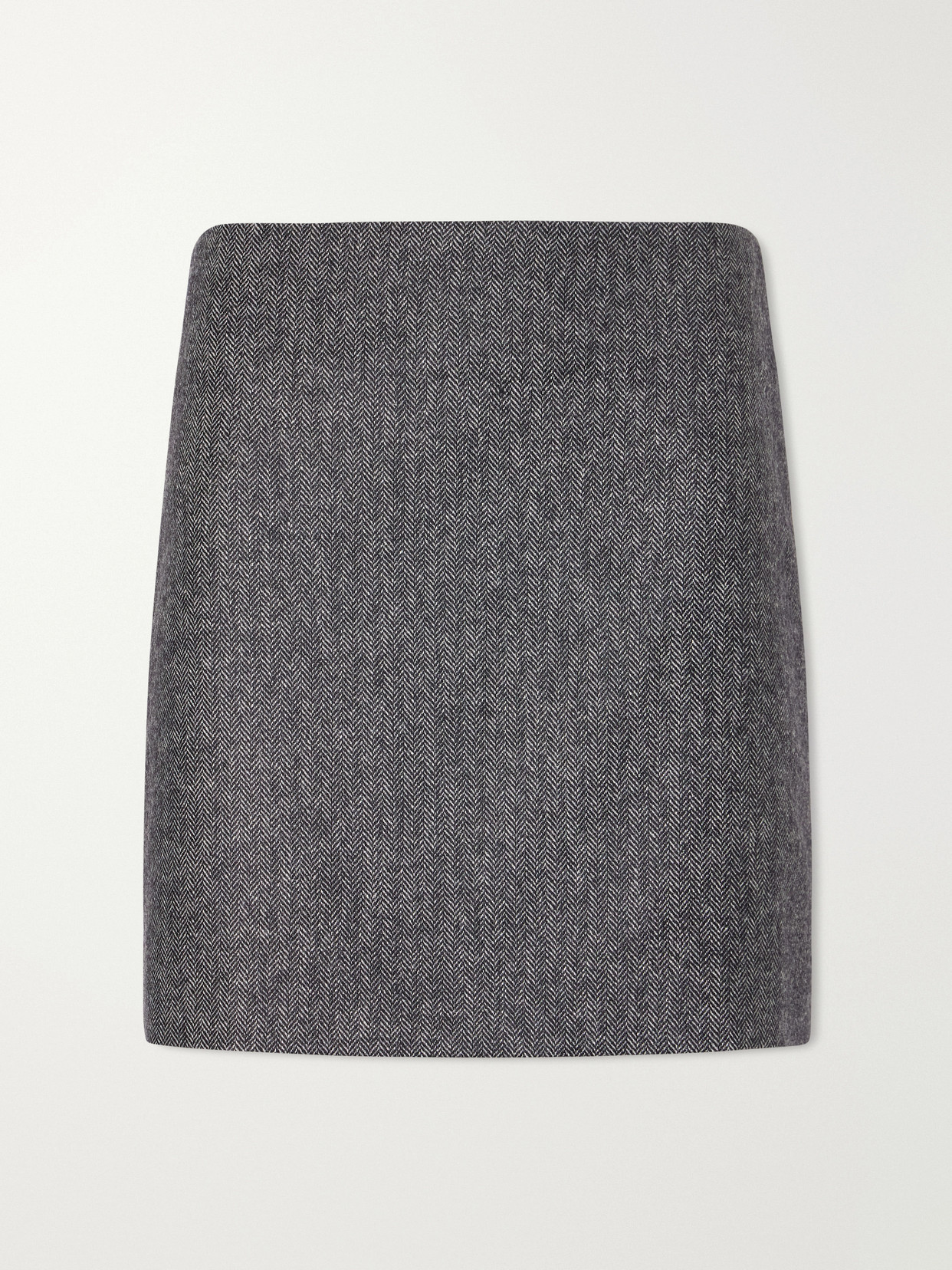 Blazé Milano Coci Herringbone Wool-blend Mini Skirt In Gray
