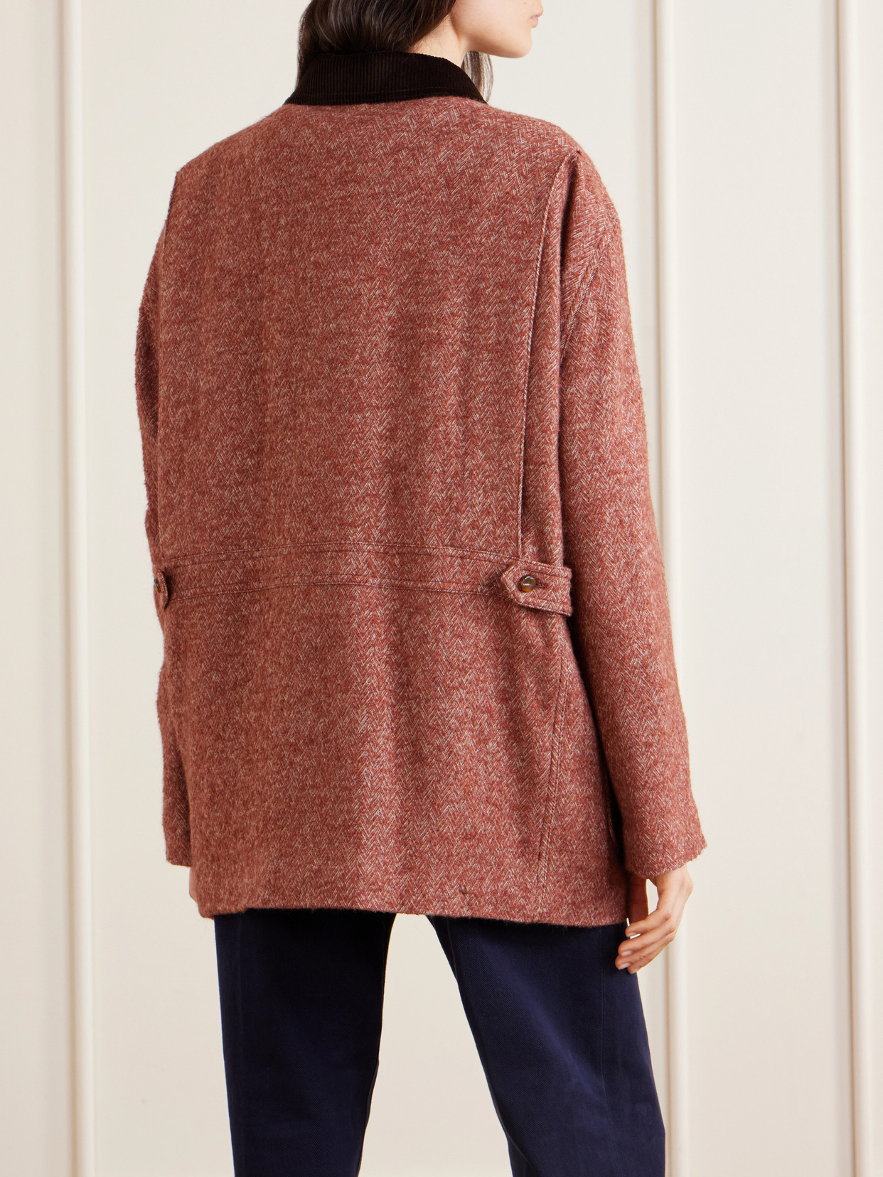 Blazé Milano - Clelia Corduroy-Trimmed Herringbone Jacket