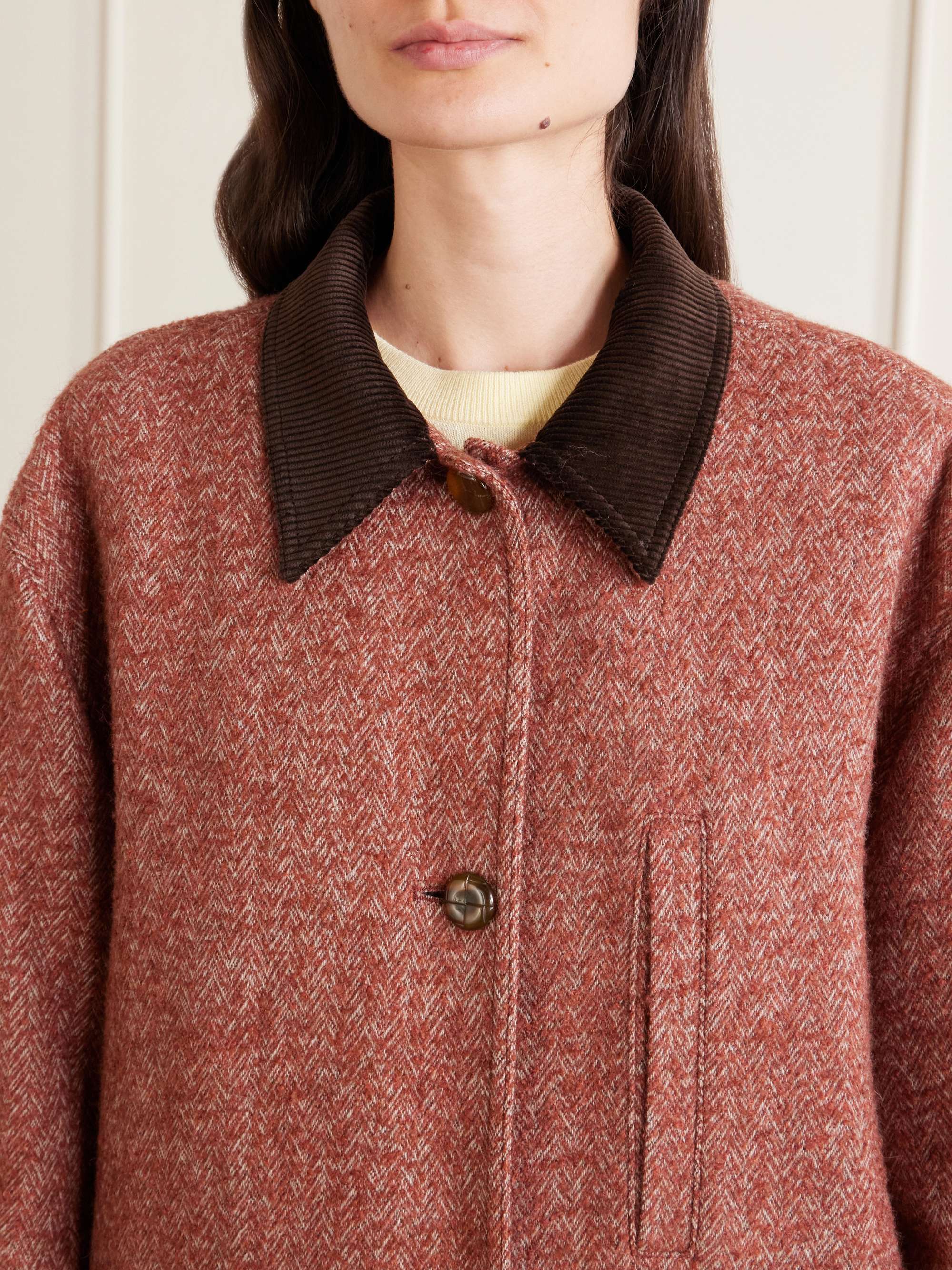 BLAZÉ MILANO Clelia corduroy-trimmed herringbone jacket | NET-A-PORTER
