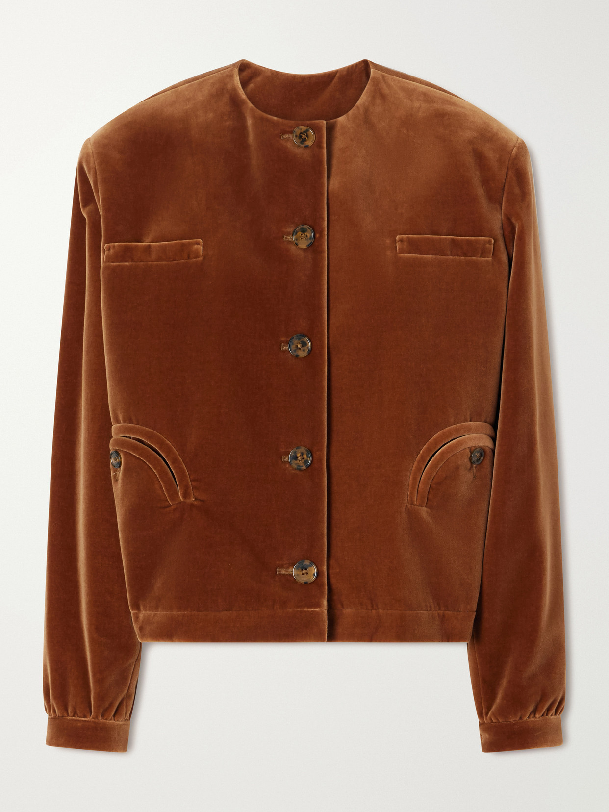 BLAZÉ Milano - Jealousy Gliss Cotton-velvet Jacket - Brown