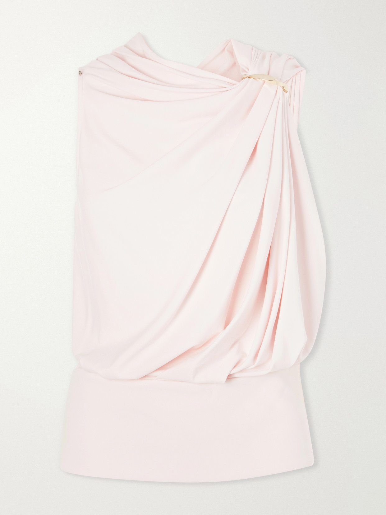 Sportmax Lacuna Embellished Draped Jersey Blouse In Pink