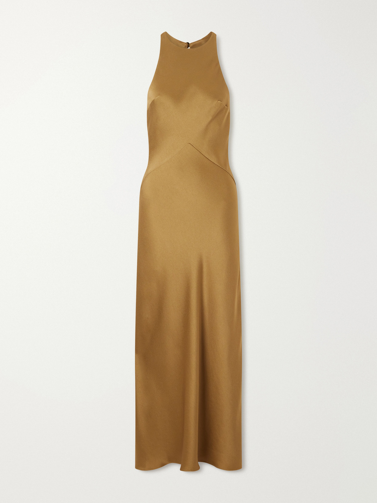 Blazé Milano Novalis Crepe Midi Dress In Gold