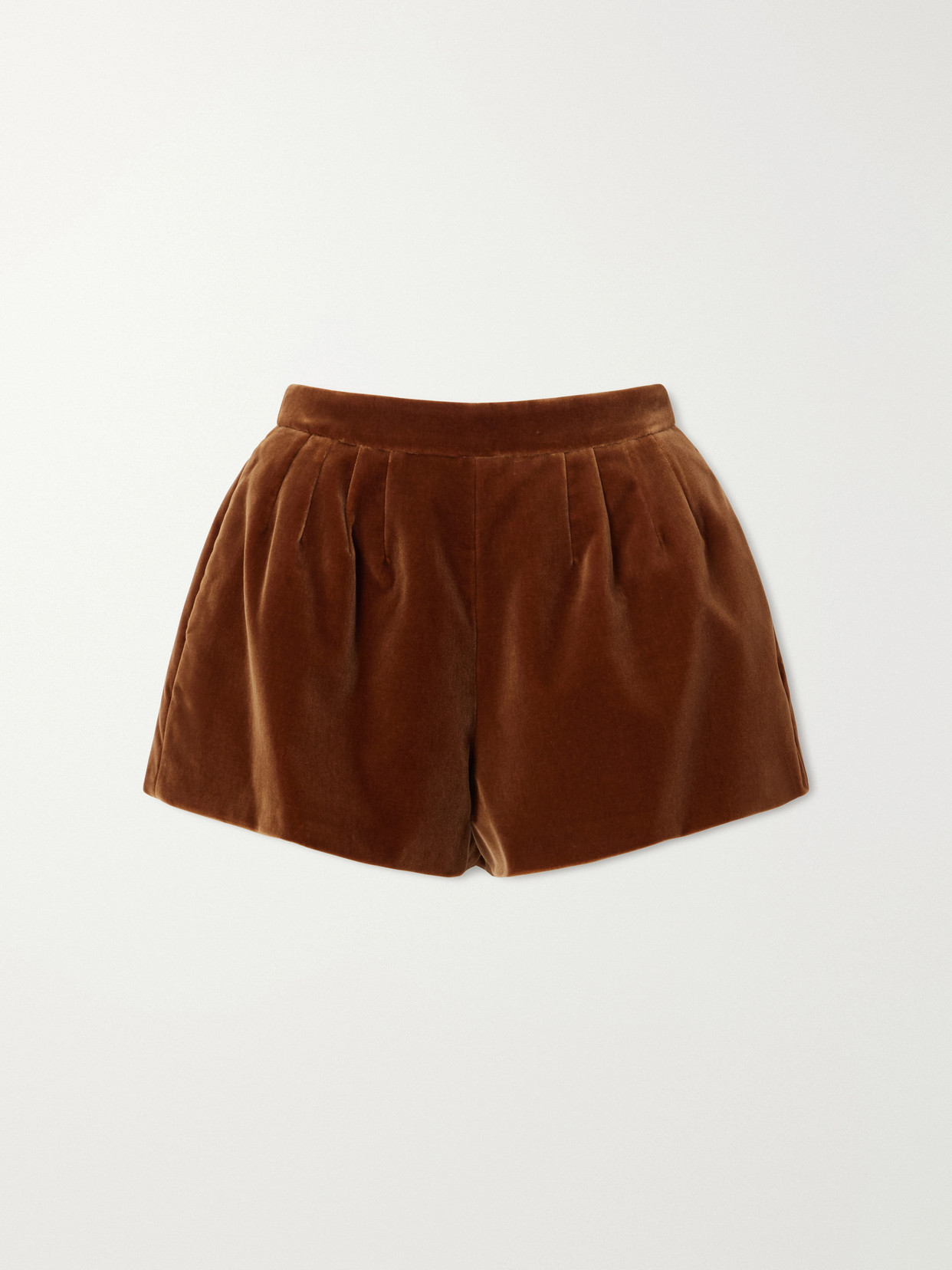 Blazé Milano Tinker Cotton-velvet Shorts In Brown