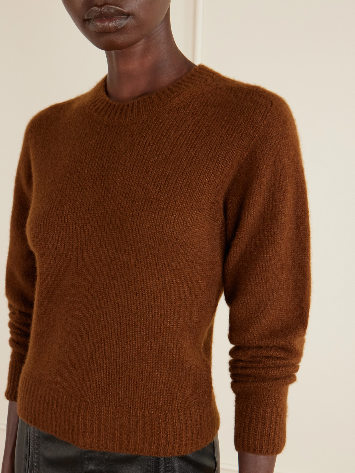Cropped Cashmere And Silk-Blend Sweater