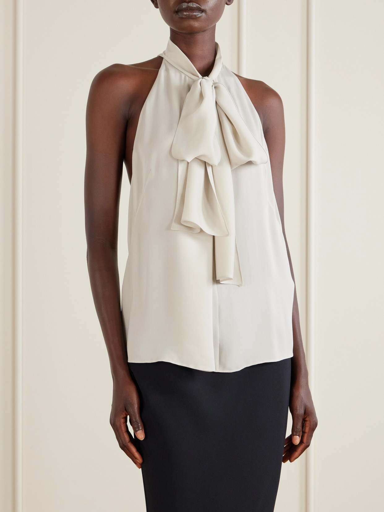 Halterneck Silk-Georgette Blouse