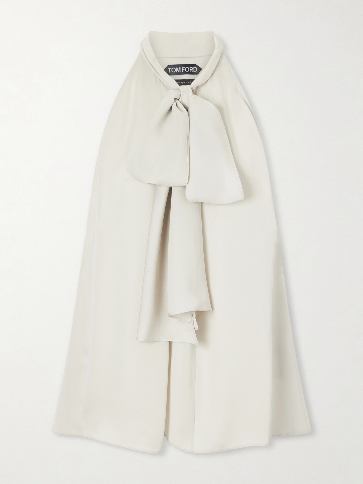 Tom Ford Halterneck Silk-georgette Blouse In White