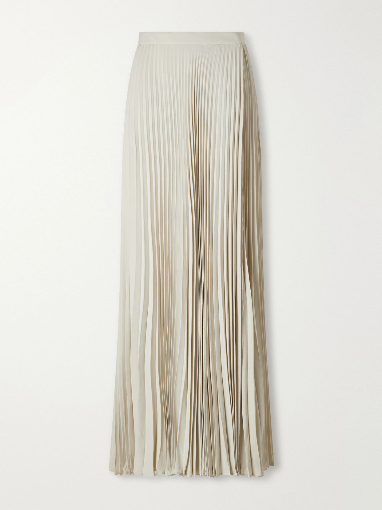 Plisse crepe de chine midi skirt