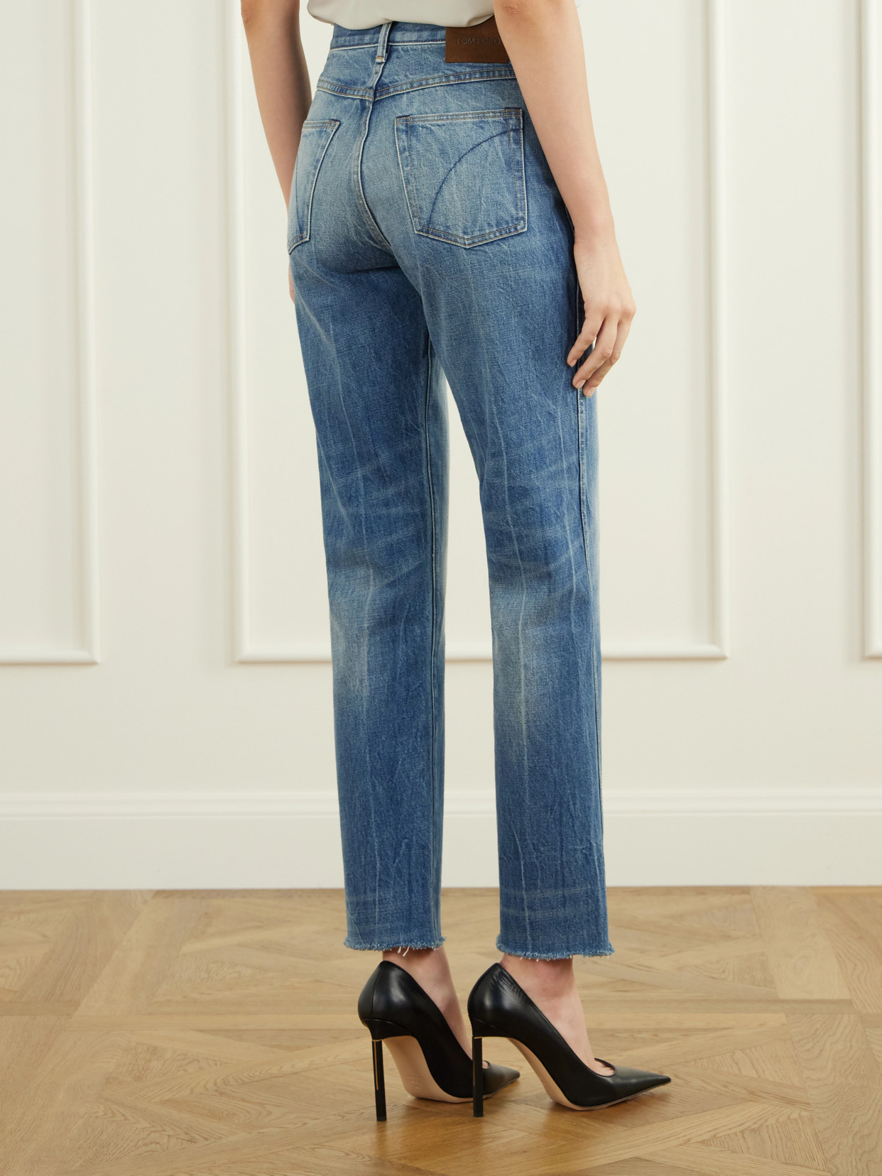 Melanie High-Waist Straight-Leg Jeans