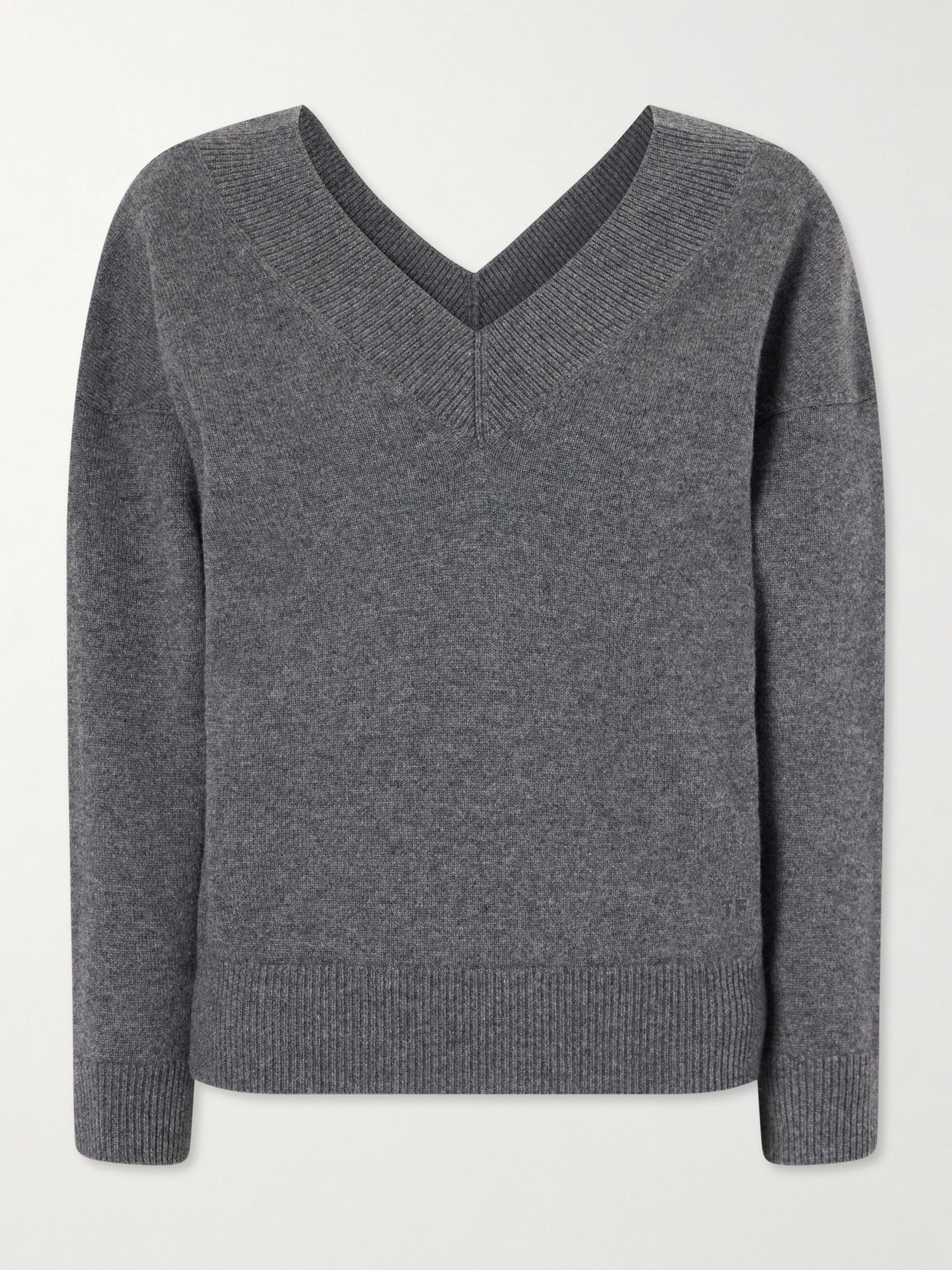 Tom Ford Off-the-shoulder Cashmere Top In Gray