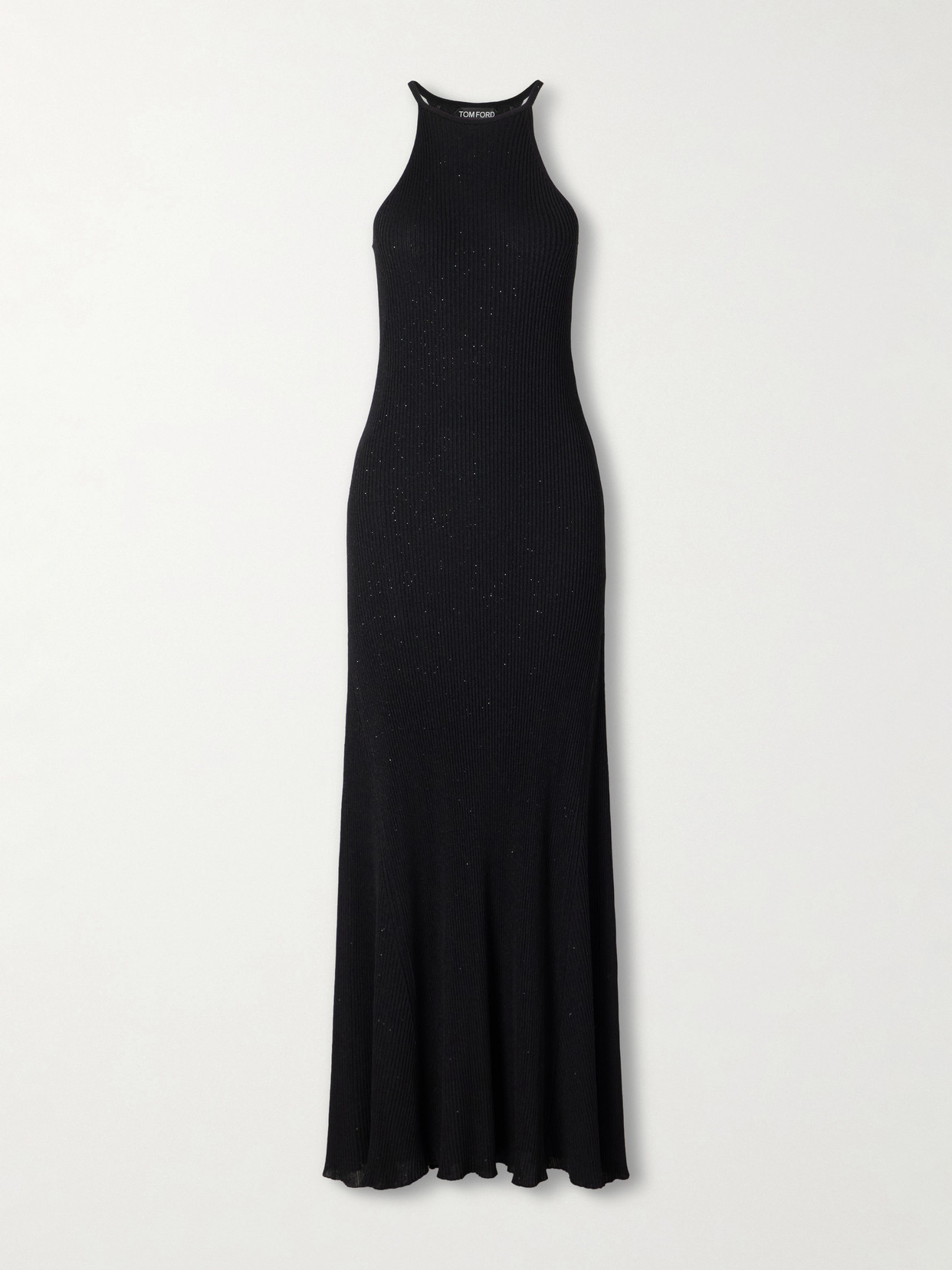 TOM FORD - Ribbed Lurex Halterneck Maxi Dress - Black
