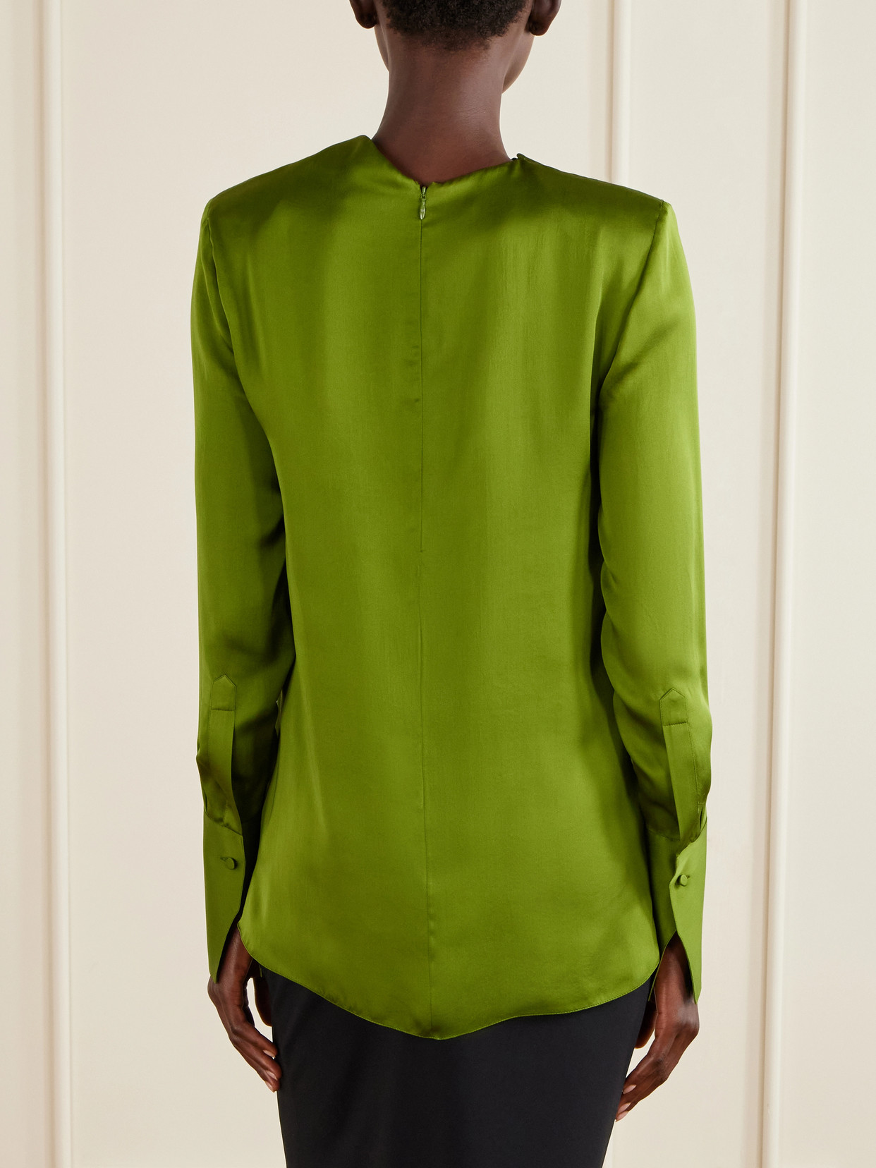Draped Silk-Georgette Blouse