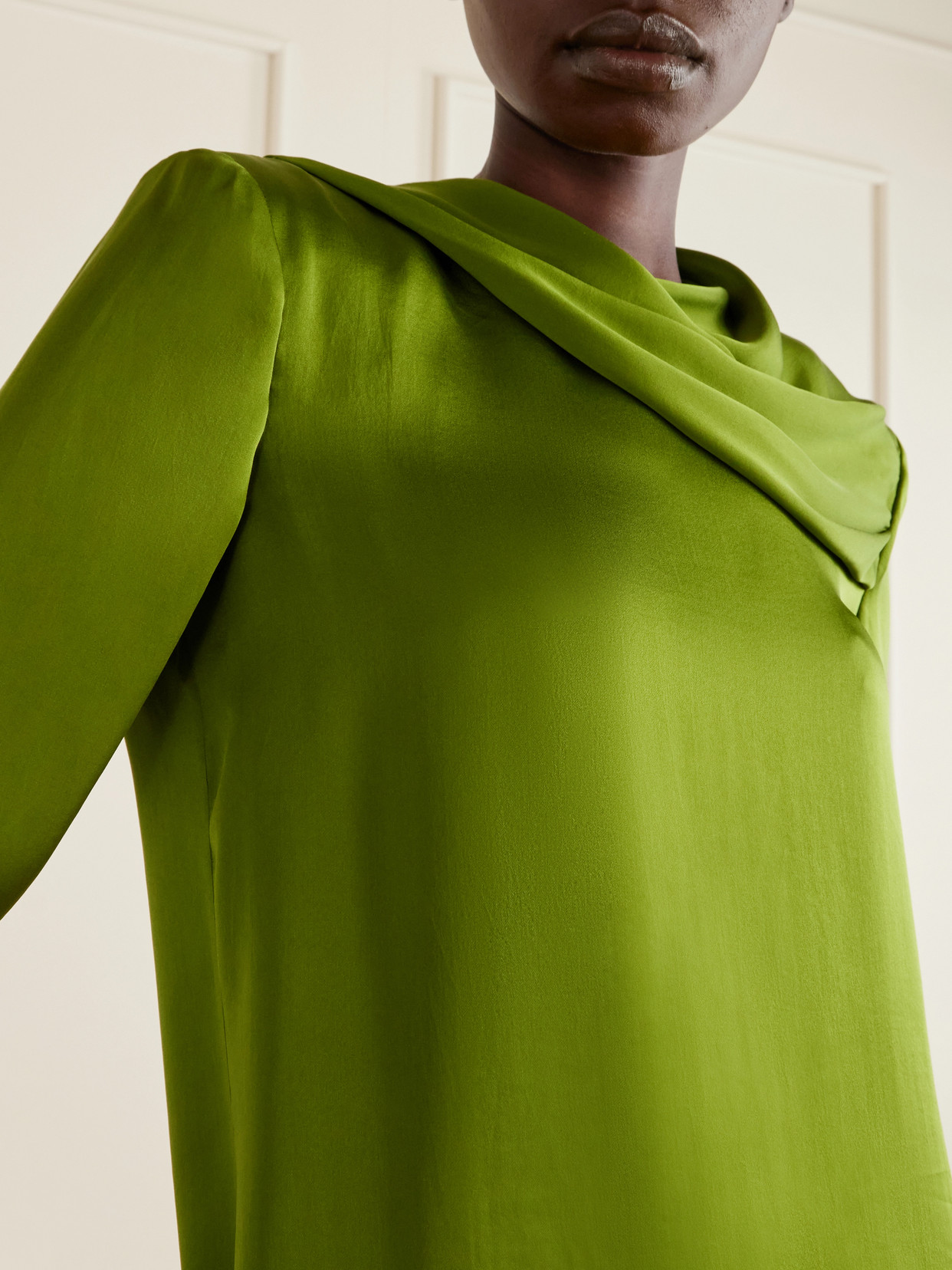 Draped Silk-Georgette Blouse