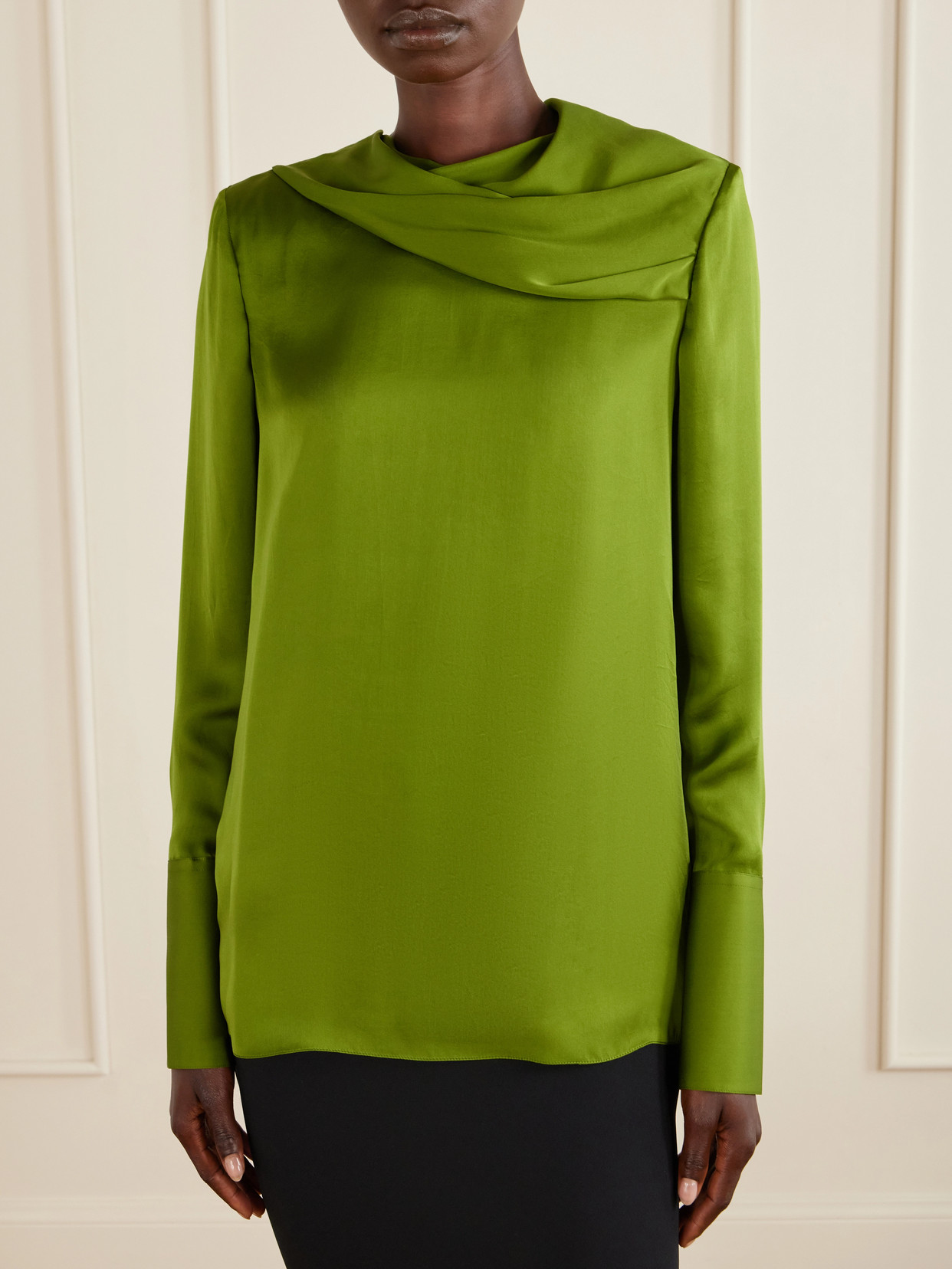 Draped Silk-Georgette Blouse