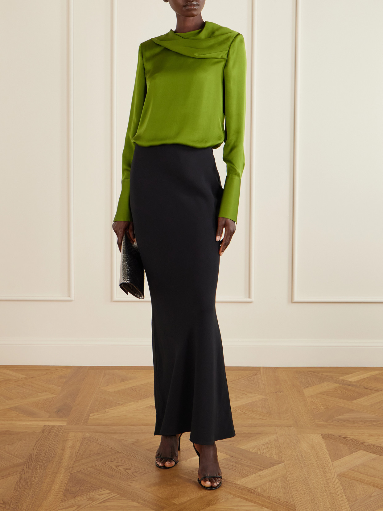 Draped Silk-Georgette Blouse
