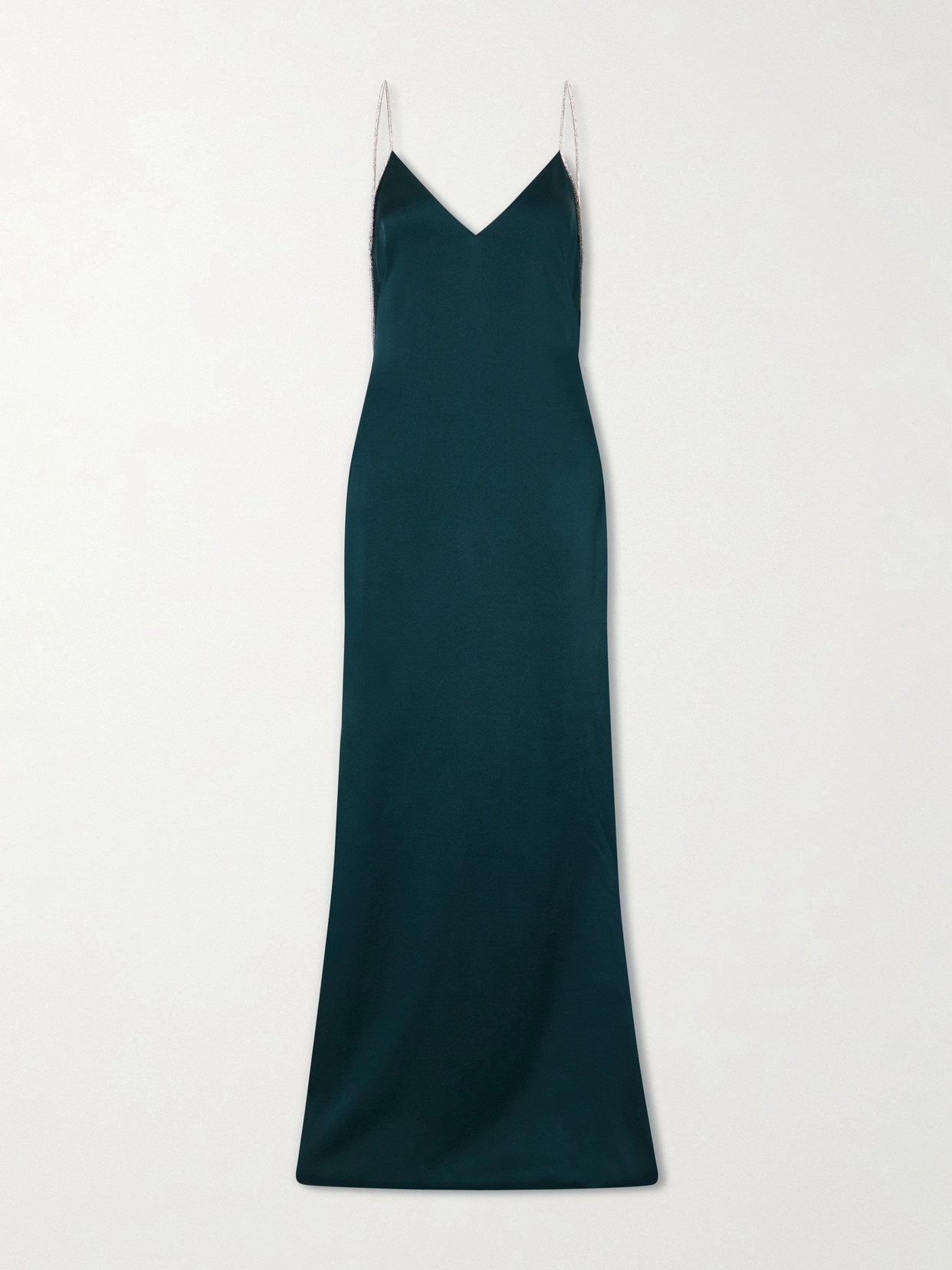 Tom Ford Embellished Silk-satin Gown In Green