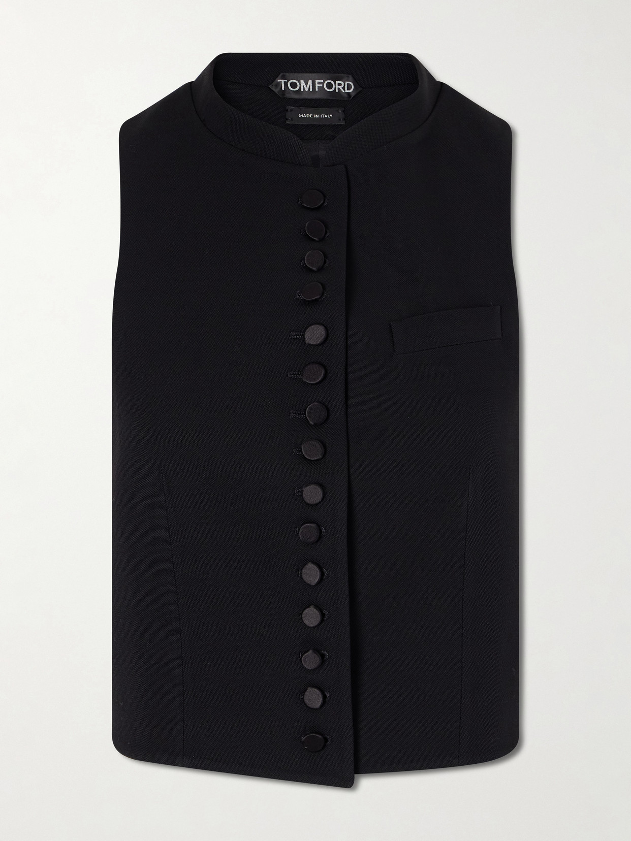 Tom Ford Wool-jacquard Gilet In Black