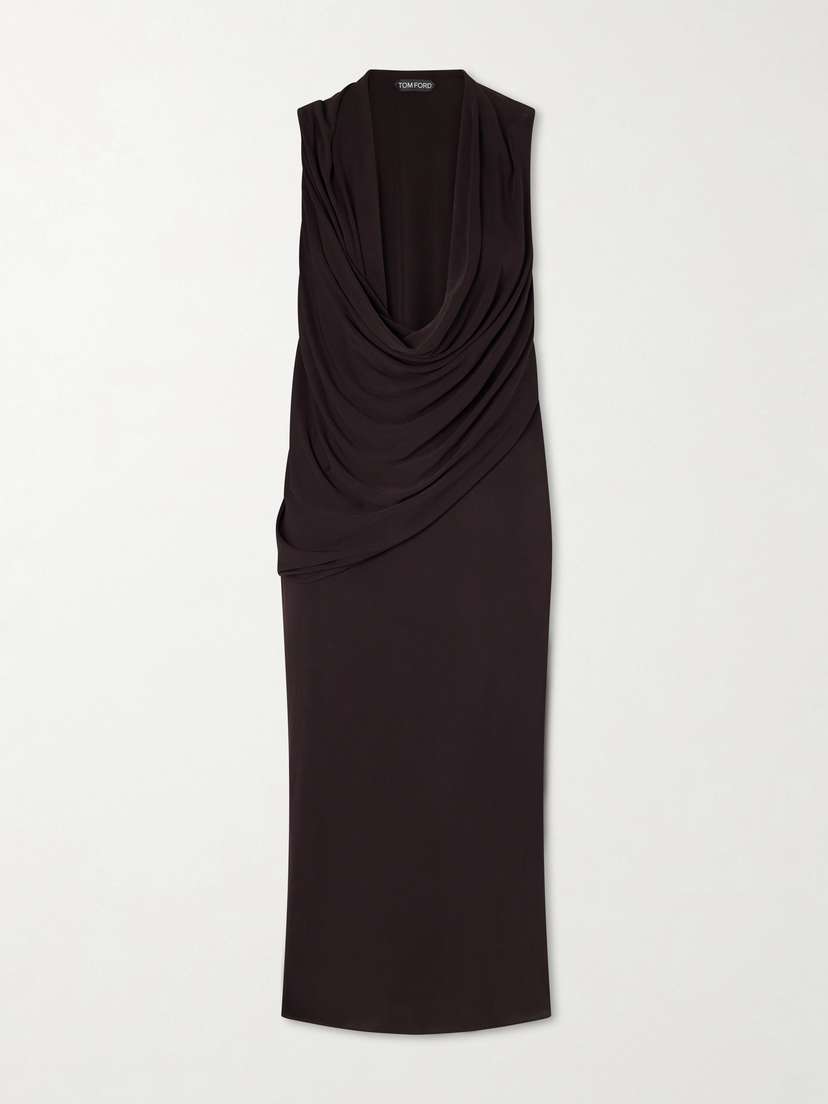Tom Ford Draped Crepe-jersey Knee-length Dress | Thumbnail 5 Tom Ford Draped Crepe-jersey Knee-length Dress | Thumbnail 5