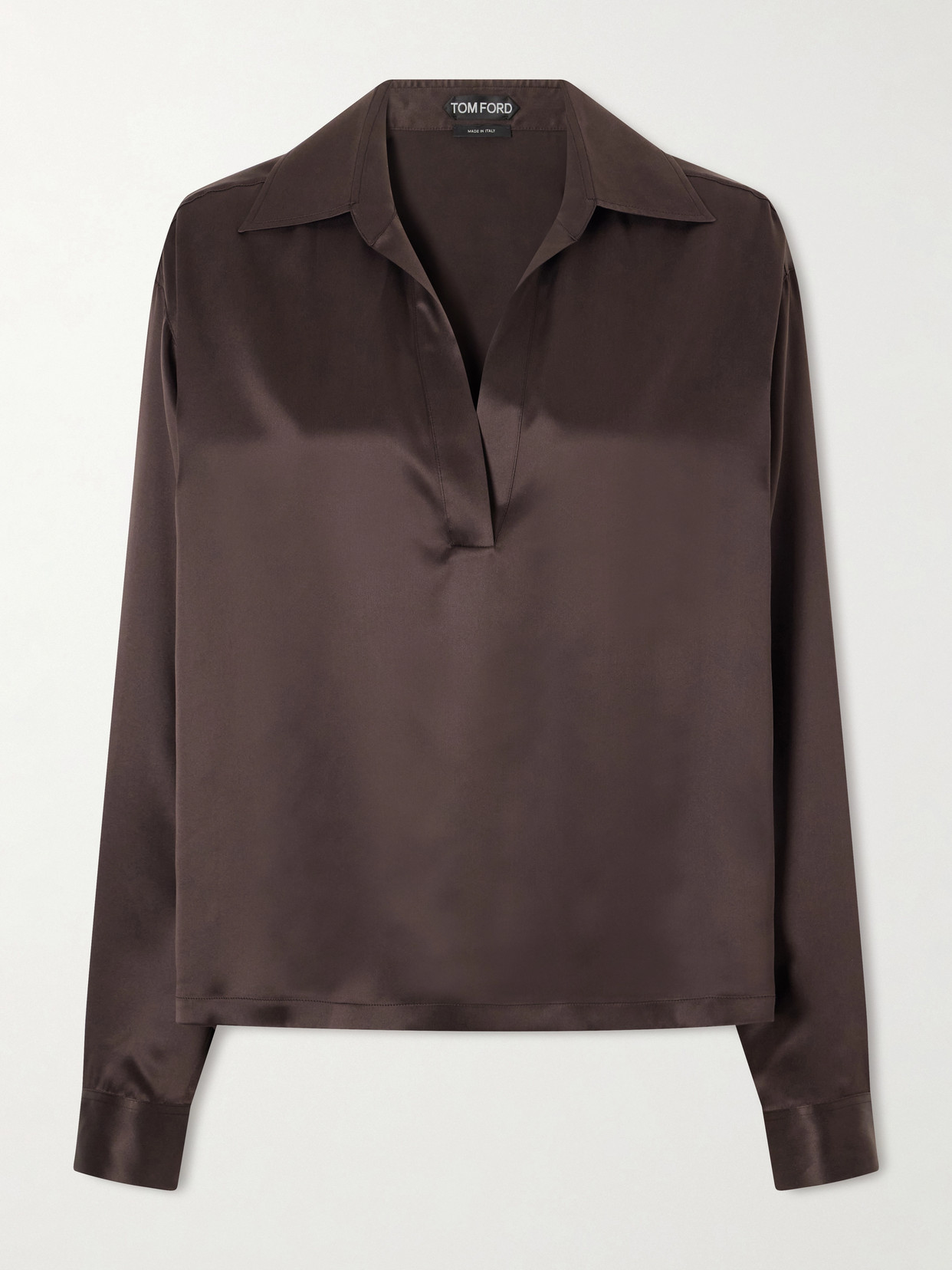 Tom Ford Silk-satin Blouse In Blue