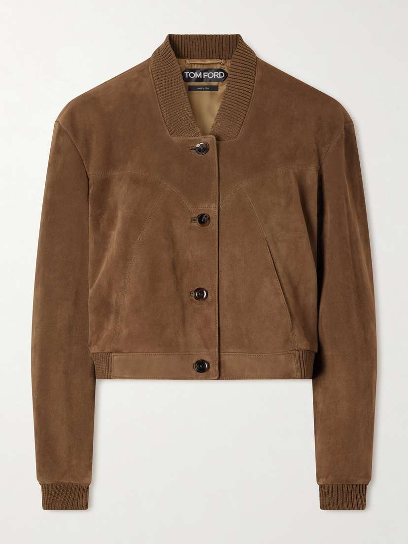 Tom Ford Cropped Suede Bomber Jacket