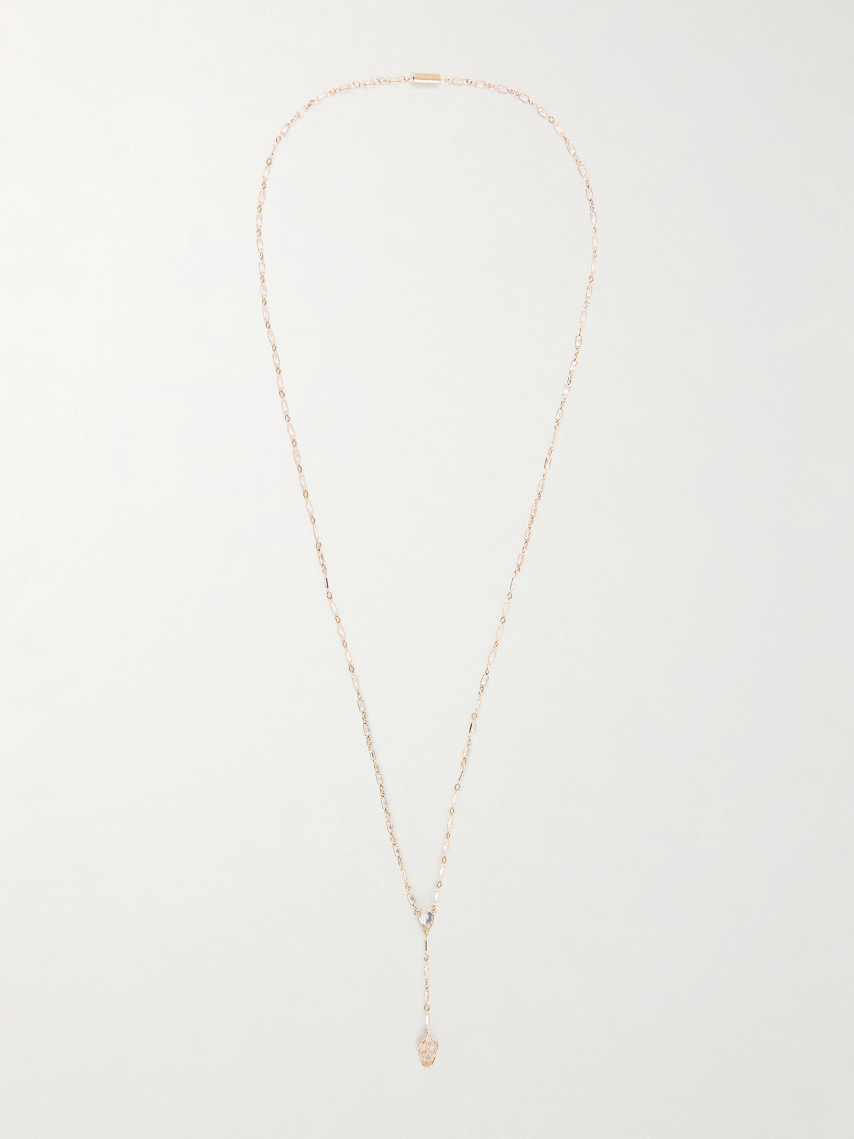 Alexander Mcqueen Pavé Skull Crystal-embellished Gold-tone Cubic Zirconia Necklace