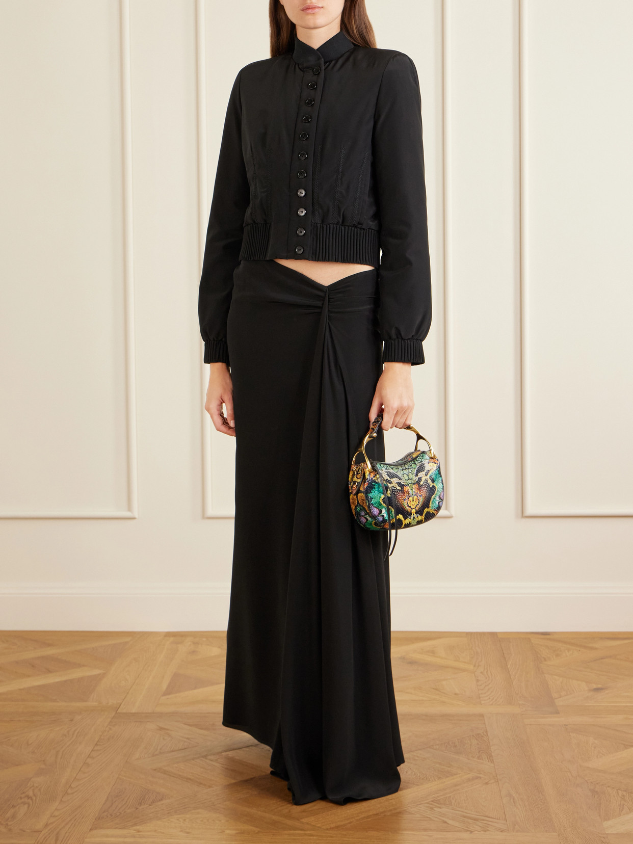 Wishbone Mini Snake-Effect Shoulder Bag