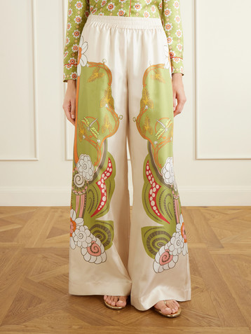 La DoubleJ Palazzo floral-print silk-twill wide-leg pants