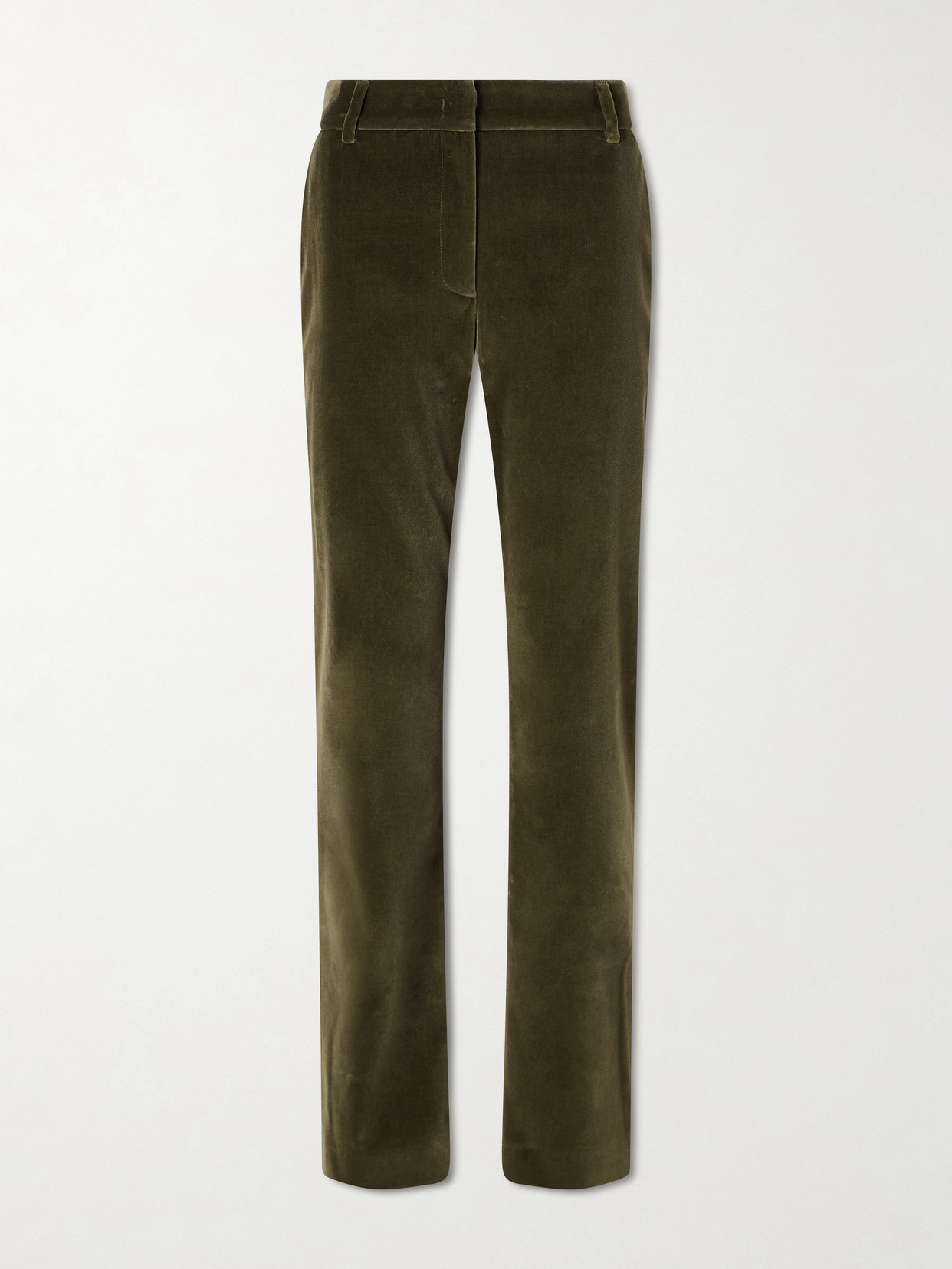 La Doublej Velvet Straight-leg Pants In Brown