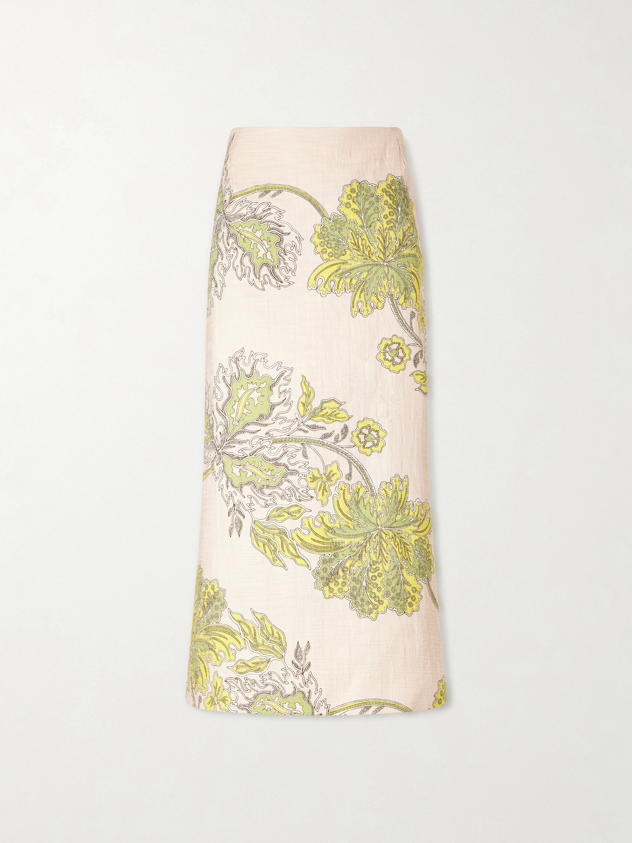 La Doublej Floral-print Textured Cotton-blend Midi Skirt In Multi