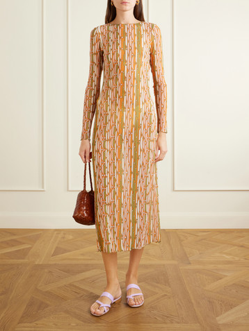 La DoubleJ Slinky Swing printed chiffon midi dress