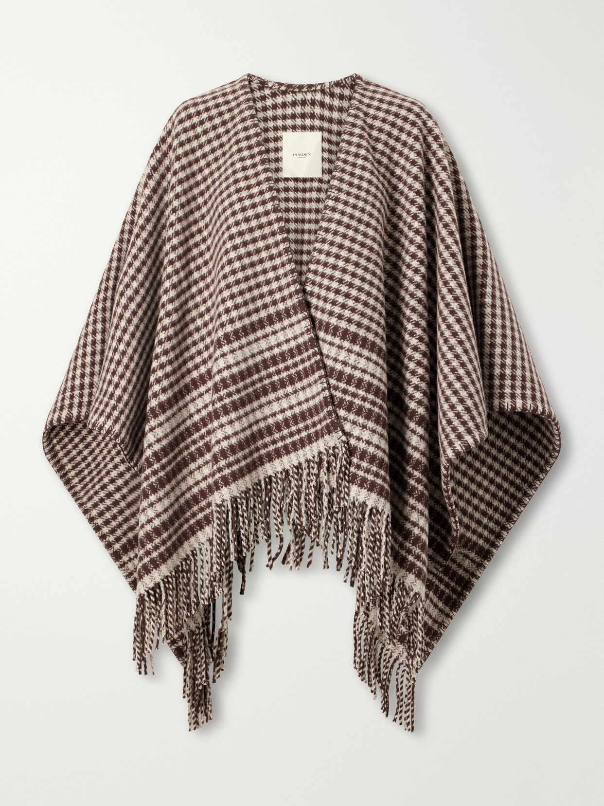 Sheperd'S Checked Wool Poncho