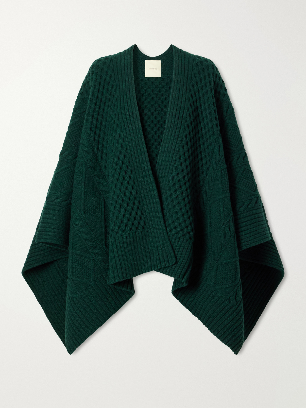 Purdey Lammer Muir Wool And Cashmere-blend Cape In Green