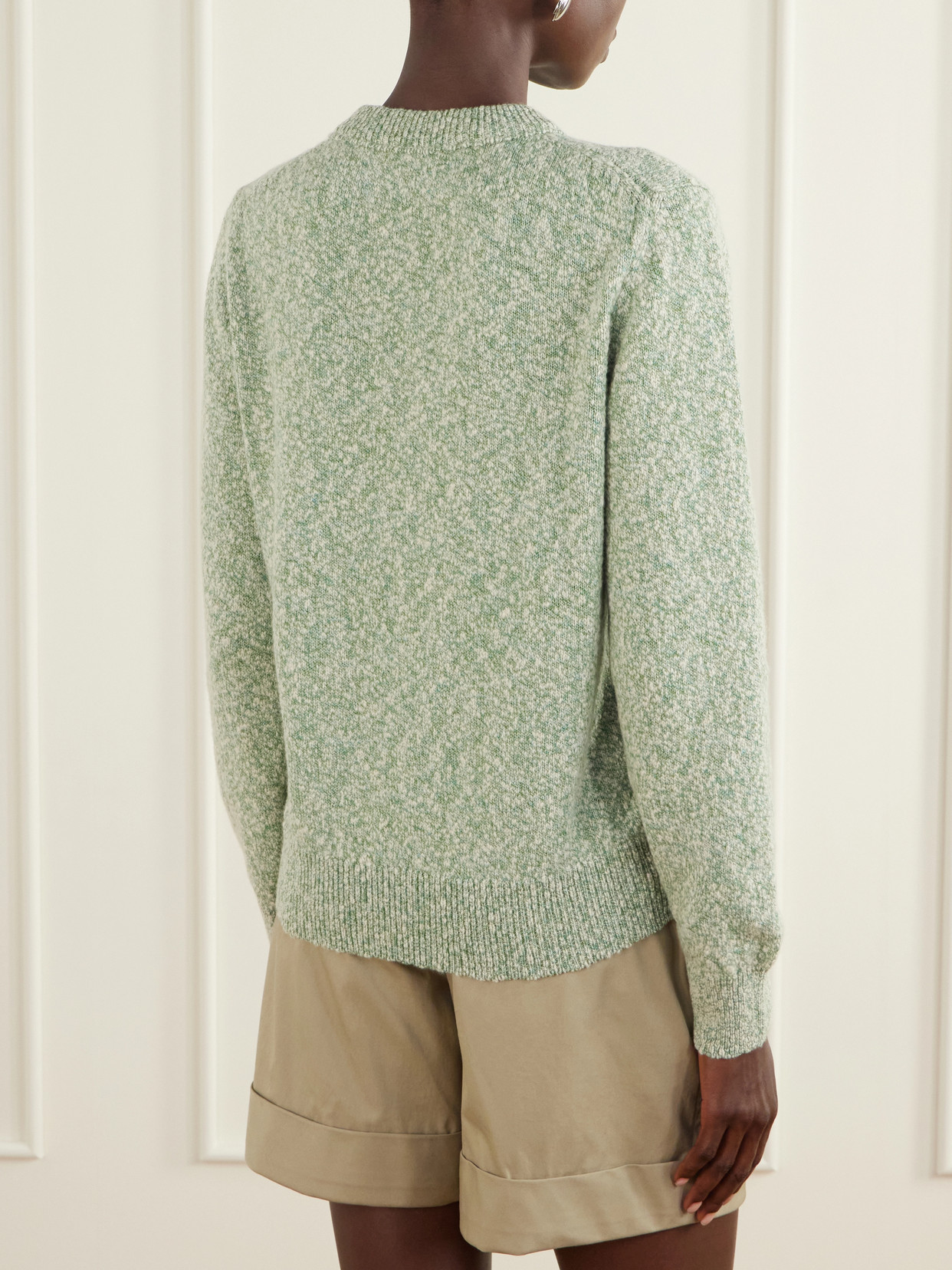 Mélange Wool And Cotton-Blend Sweater