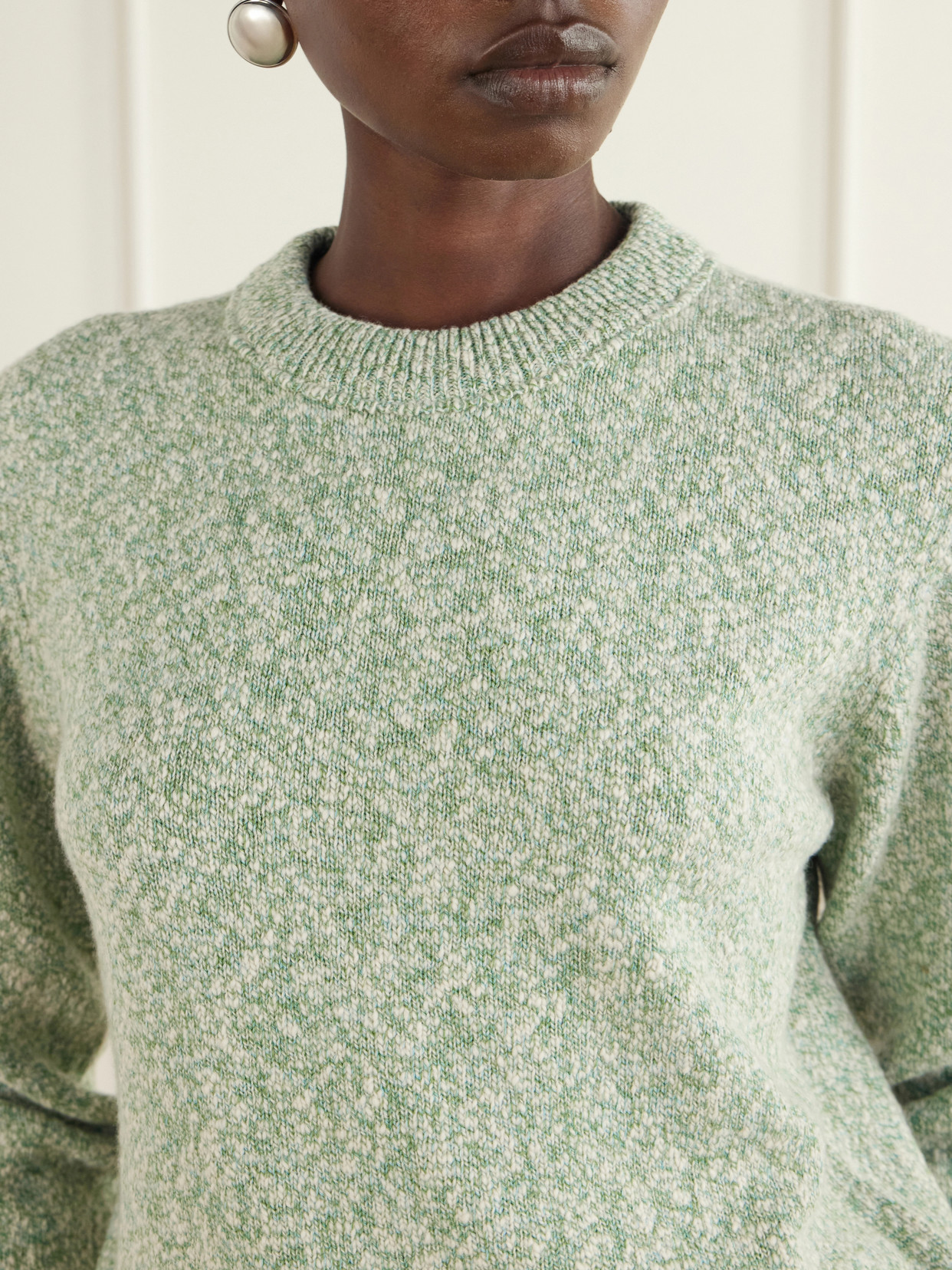 Mélange Wool And Cotton-Blend Sweater