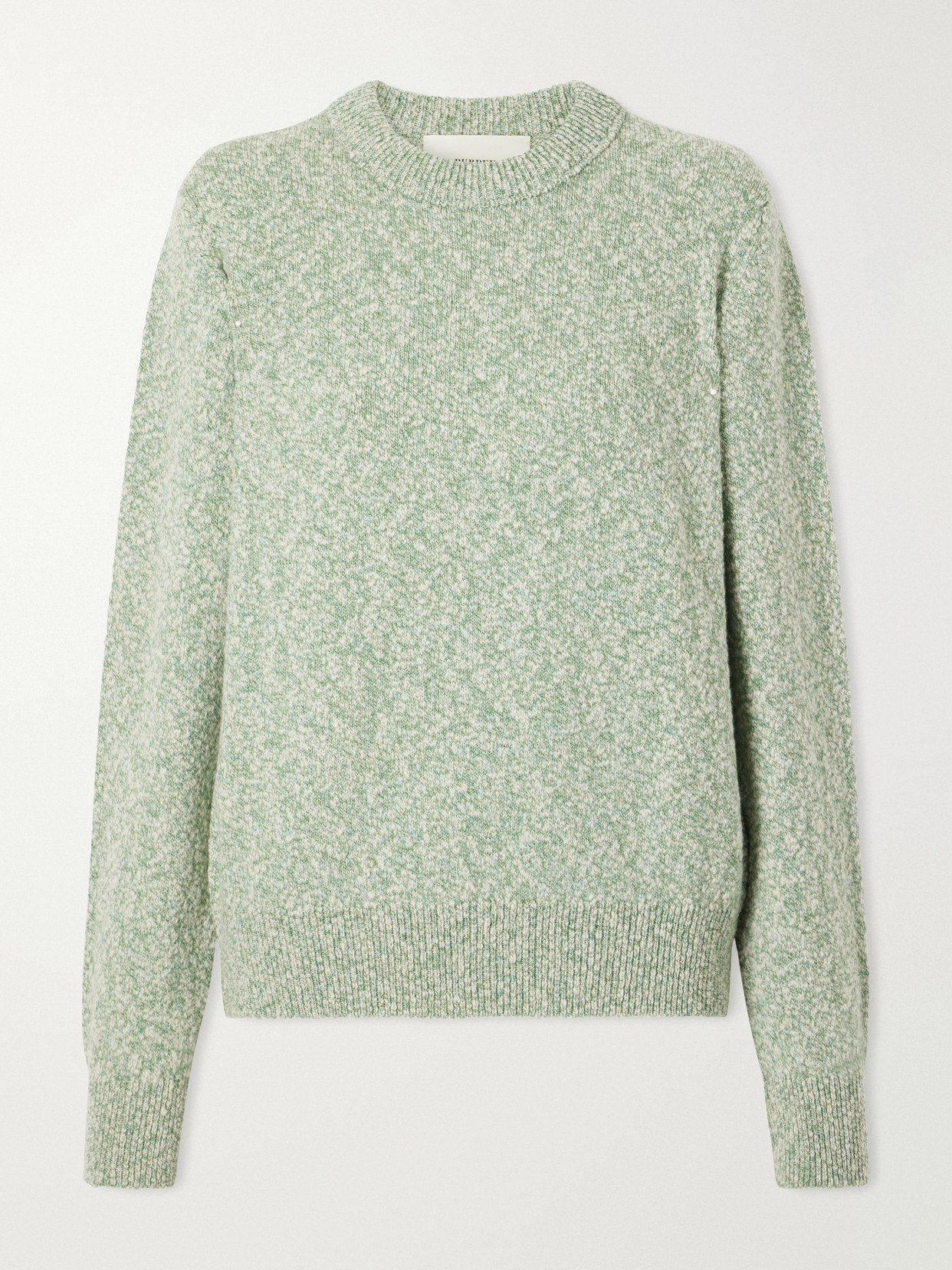 Purdey Mélange Wool And Cotton-blend Sweater In Green