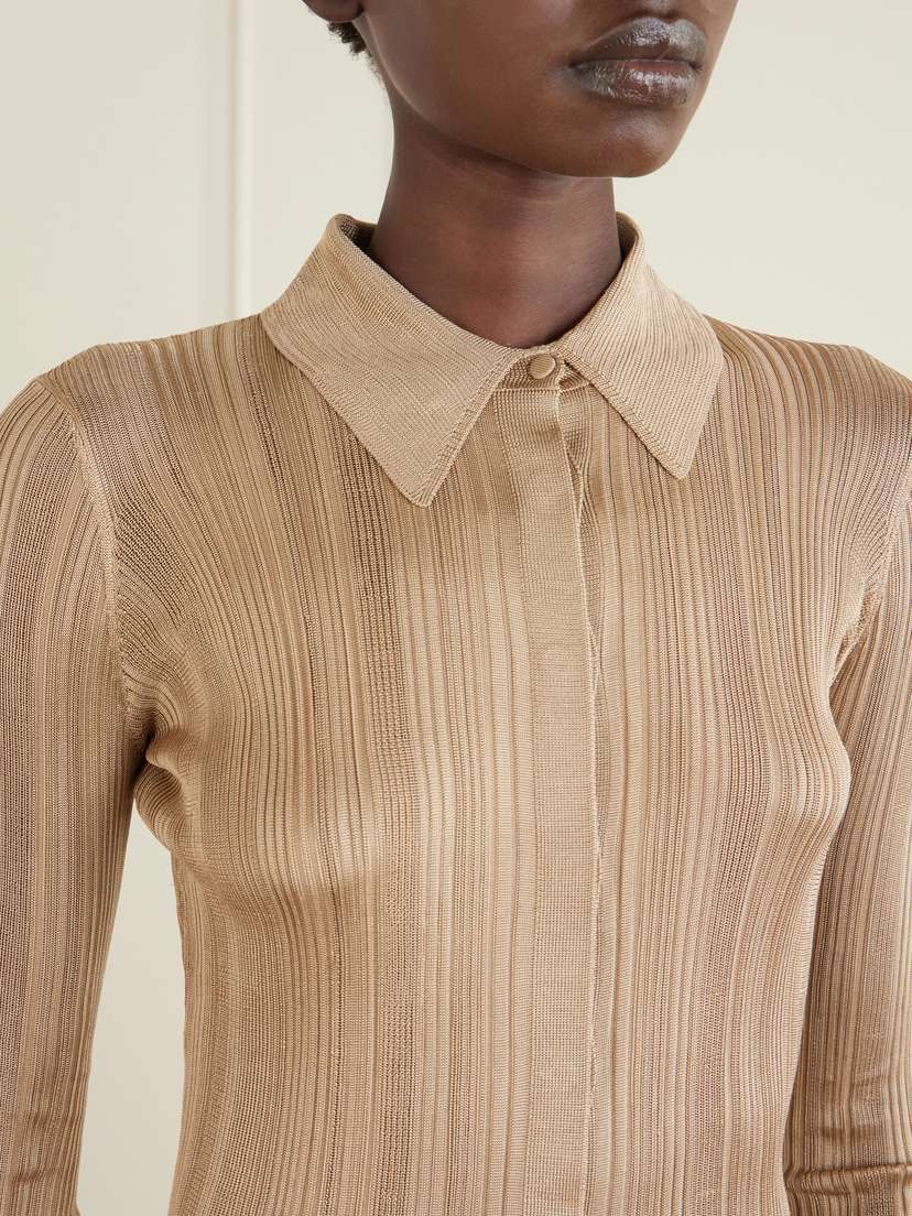 Gabriela Hearst Tamar Ribbed Silk Shirt | Thumbnail 5 Gabriela Hearst Tamar Ribbed Silk Shirt | Thumbnail 5