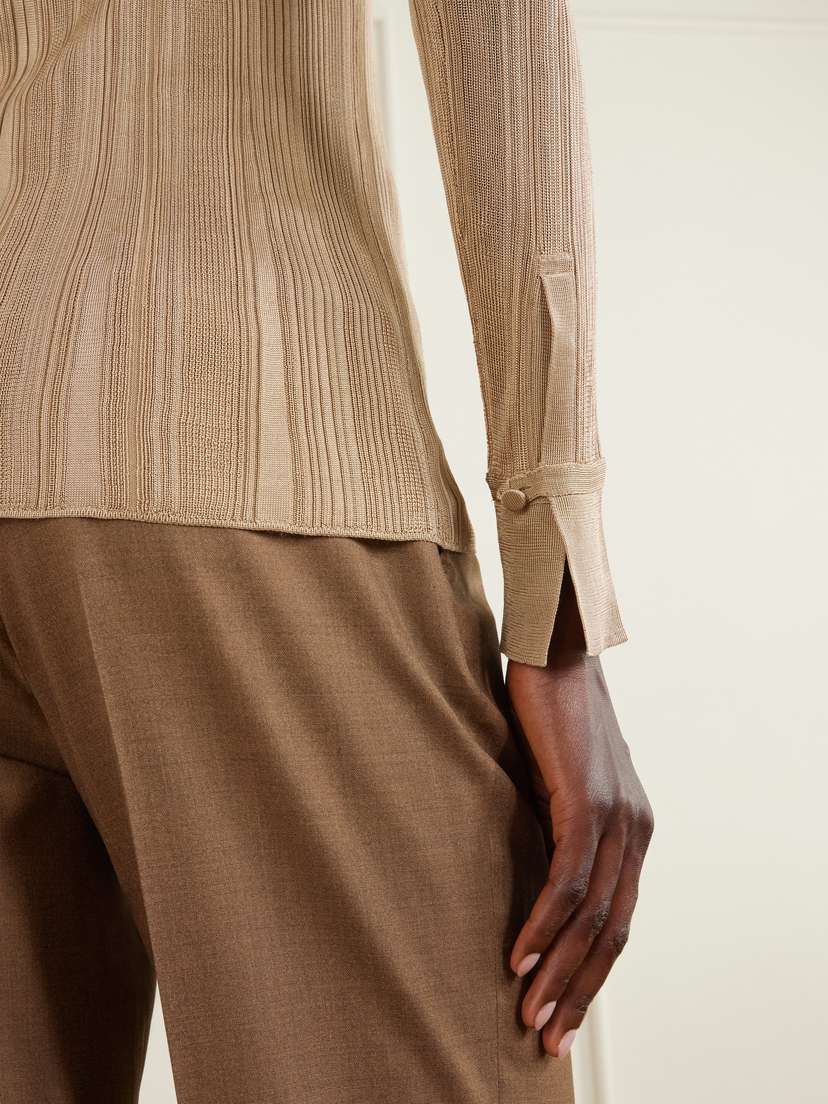 Gabriela Hearst Tamar Ribbed Silk Shirt | Thumbnail 6 Gabriela Hearst Tamar Ribbed Silk Shirt | Thumbnail 6