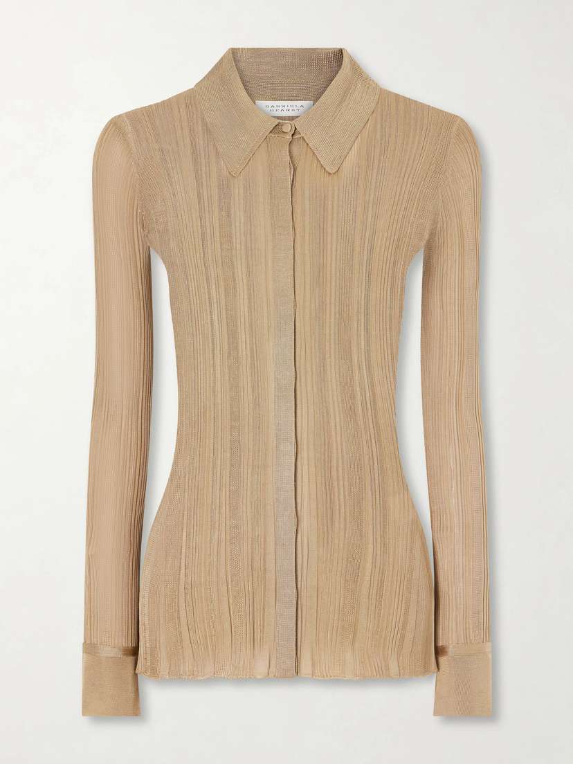 Gabriela Hearst Tamar Ribbed Silk Shirt