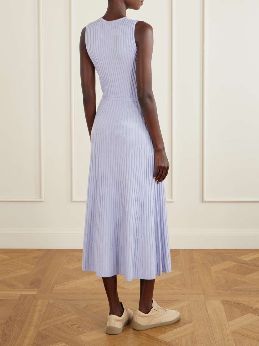 Gabriela Hearst Meier Belted Ribbed Wool And Cashmere-blend Midi Dress | Thumbnail 3