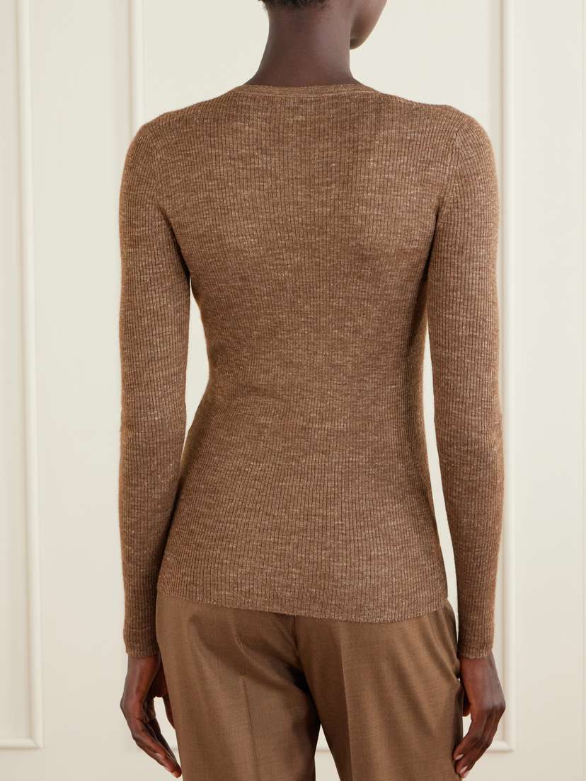Gabriela Hearst Aiste Ribbed Cashmere, Silk And Hemp-blend Cardigan | Thumbnail 4 Gabriela Hearst Aiste Ribbed Cashmere, Silk And Hemp-blend Cardigan | Thumbnail 4