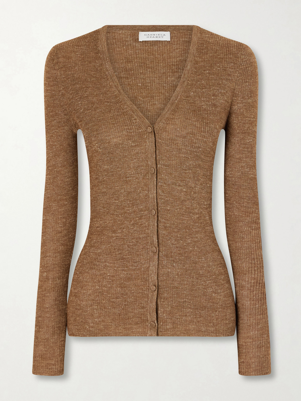 Gabriela Hearst - Aiste Ribbed Cashmere, Silk And Hemp-blend Cardigan - Metallic
