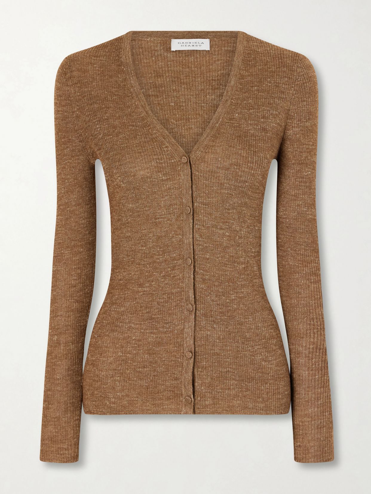 aiste ribbed cashmere silk and hemp blend cardigan