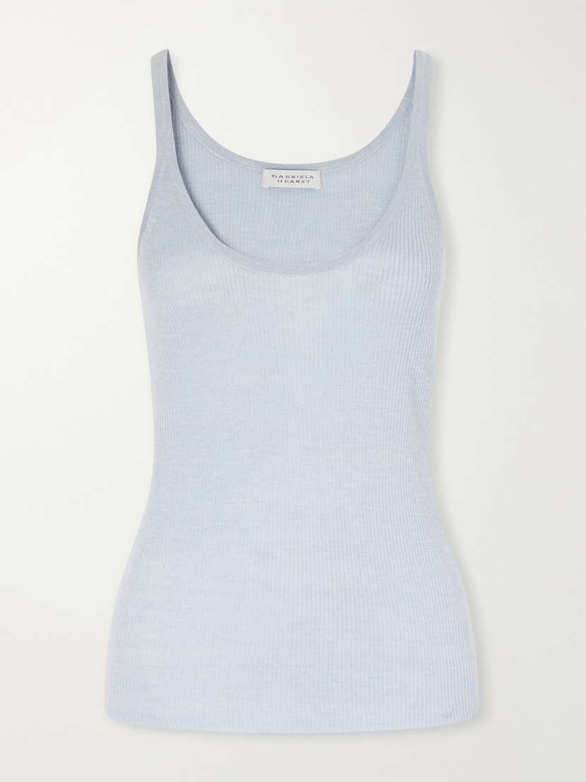 Gabriela Hearst Cinxia Ribbed Cashmere, Silk And Hemp-blend Tank