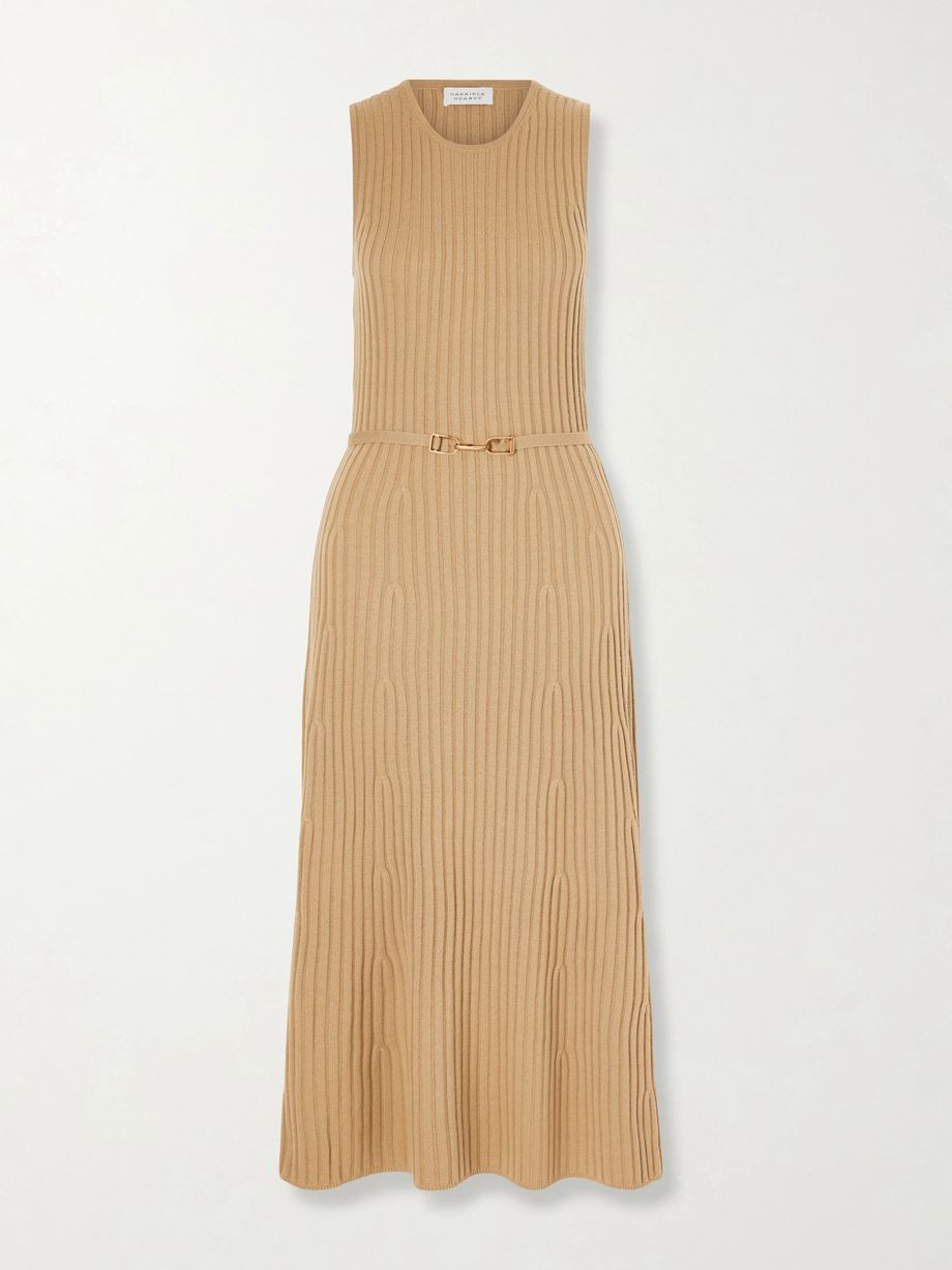 Meier belted ribbed wool and cashmere midi dress