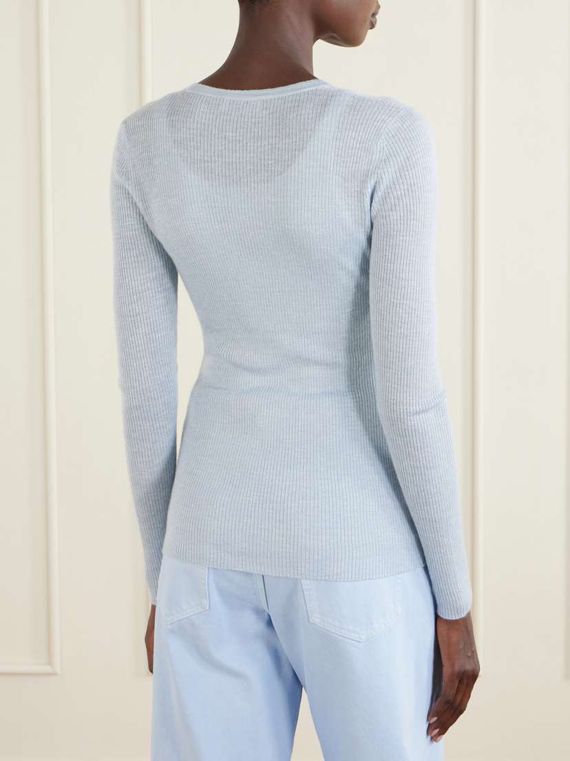Gabriela Hearst Aiste Ribbed Cashmere, Silk And Hemp-blend Cardigan | Thumbnail 4 Gabriela Hearst Aiste Ribbed Cashmere, Silk And Hemp-blend Cardigan | Thumbnail 4