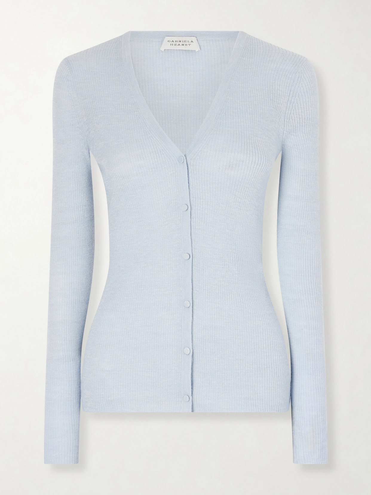 Gabriela Hearst - Aiste Ribbed Cashmere, Silk And Hemp-blend Cardigan - Blue