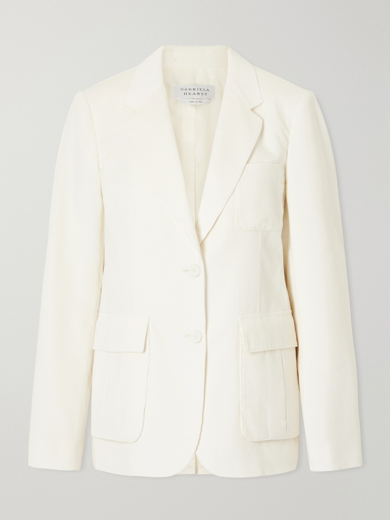 Gabriela Hearst Louisa Cotton Ribbed Blazer In White
