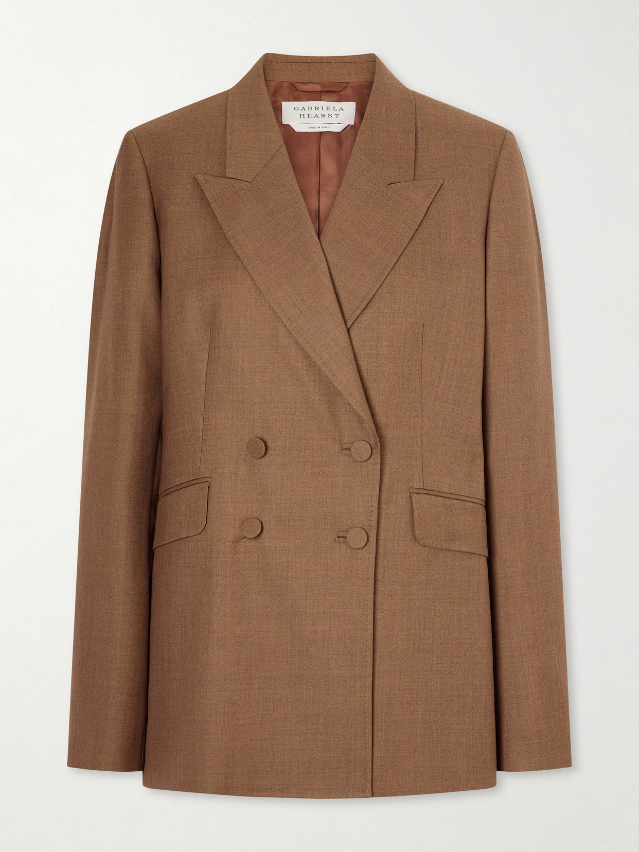 Gabriela Hearst - Angela Wool Double-breasted Blazer - Brown