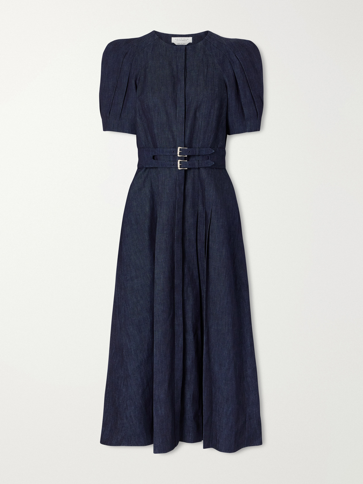 Gabriela Hearst - Patricia Belted Cotton And Linen-blend Denim Midi Dress - Blue